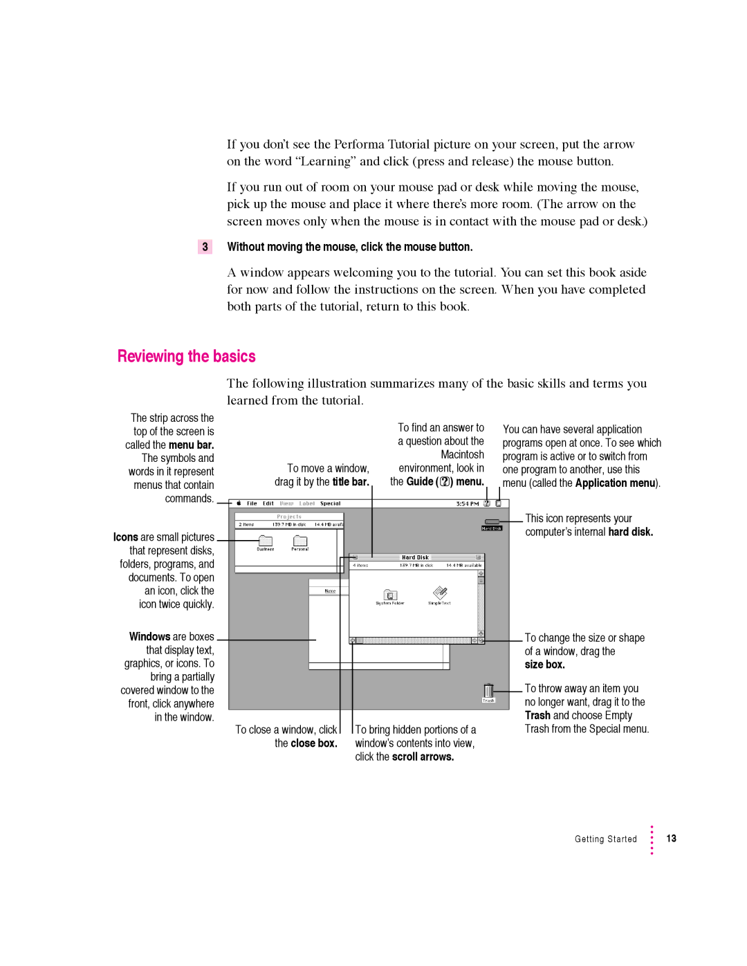 Apple 640 manual Reviewing the basics, Guide h menu 