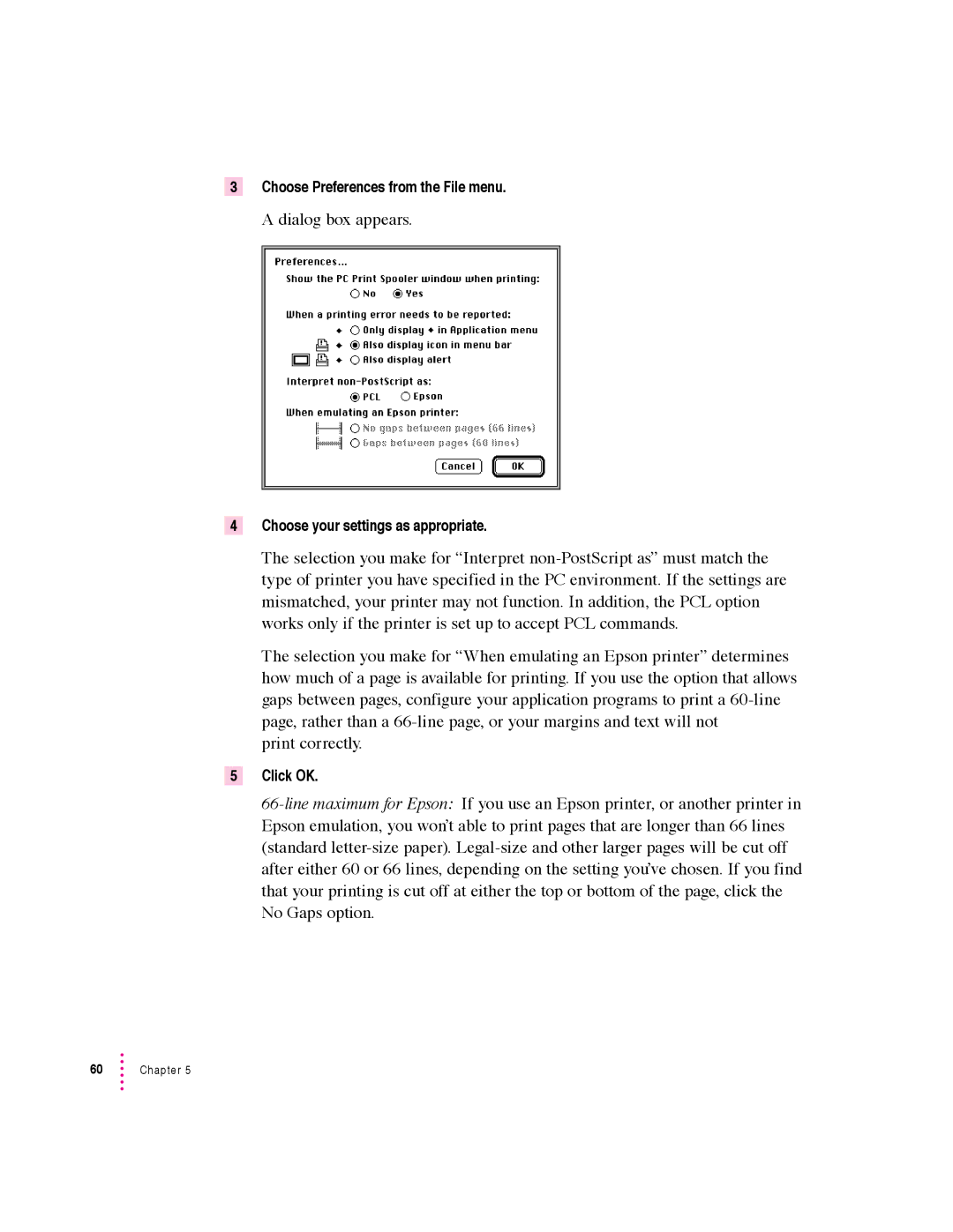 Apple 640 manual Dialog box appears 