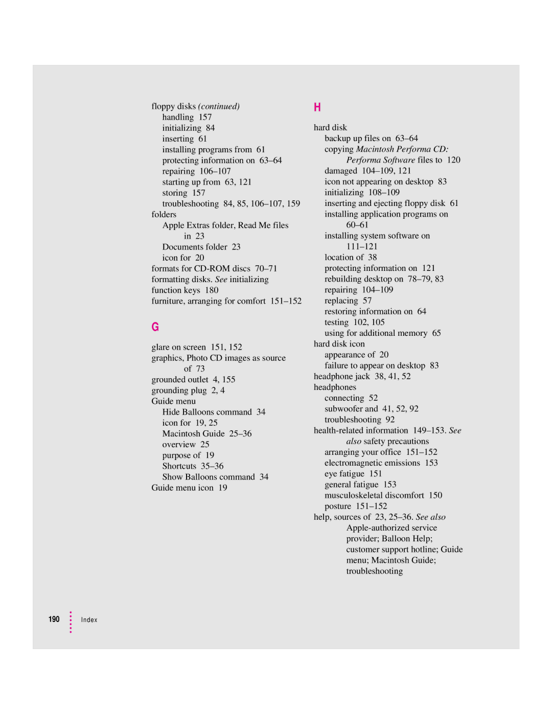 Apple 6400 appendix Performa Software files to 120 damaged 104-109 