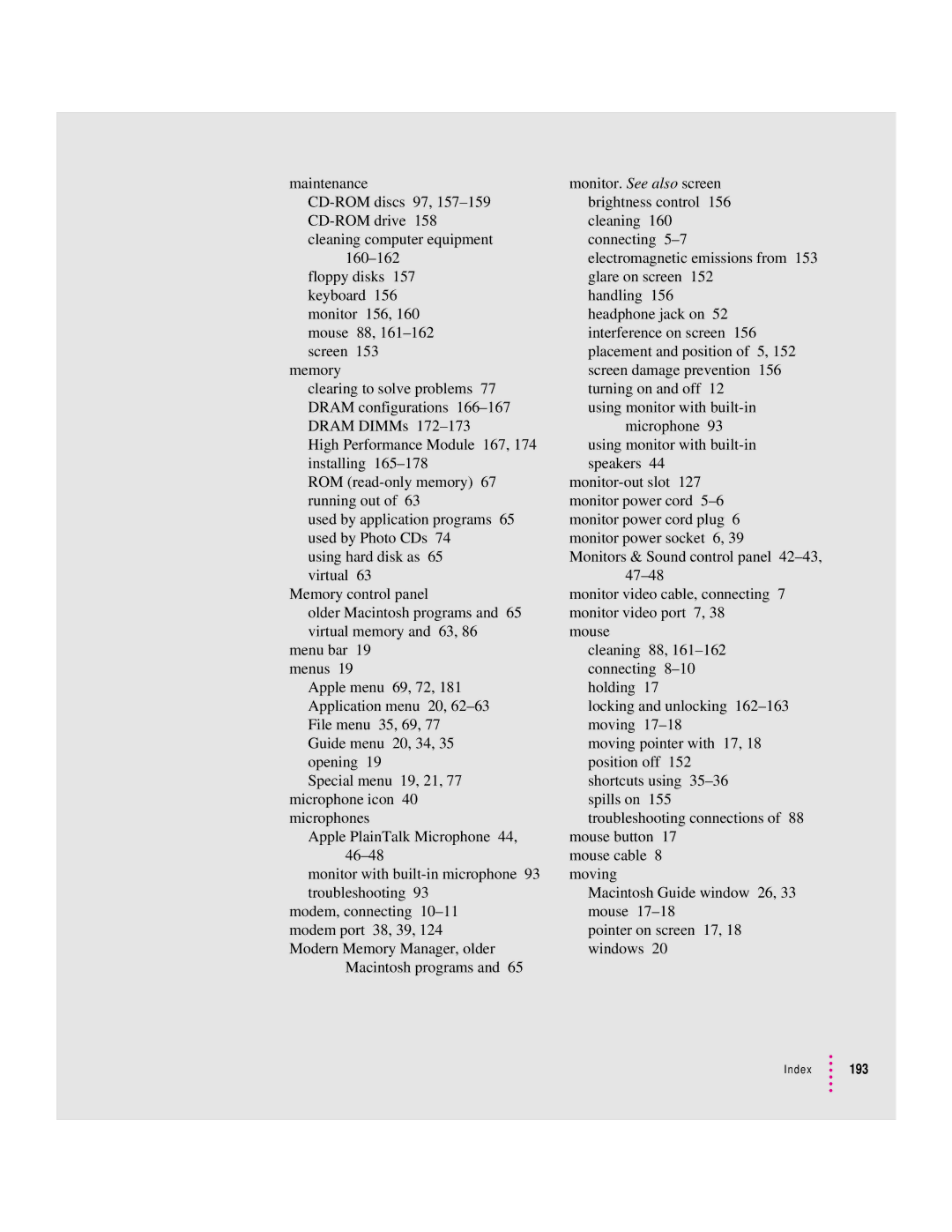 Apple 6400 appendix Index 