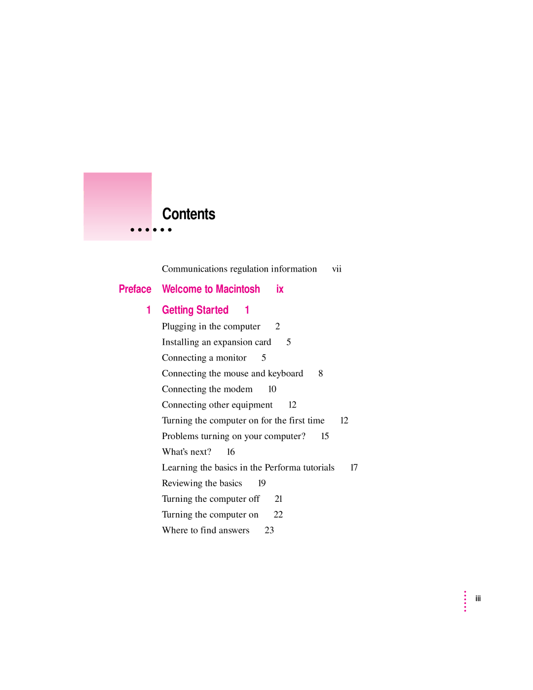 Apple 6400 appendix Contents 