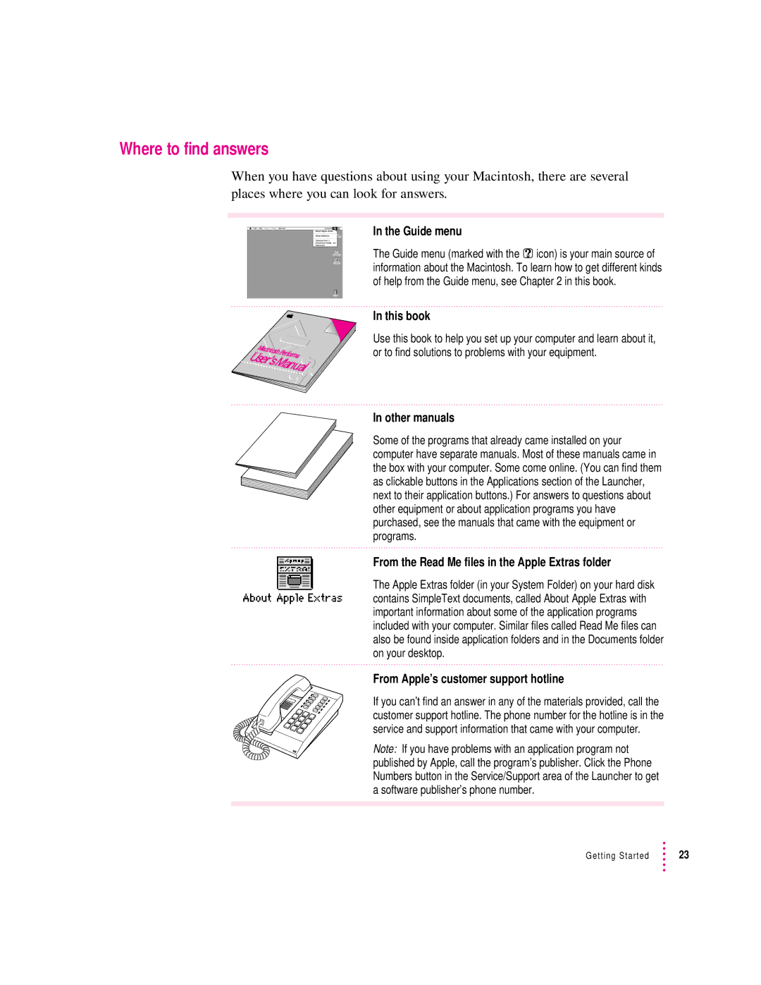 Apple 6400 appendix Where to find answers 