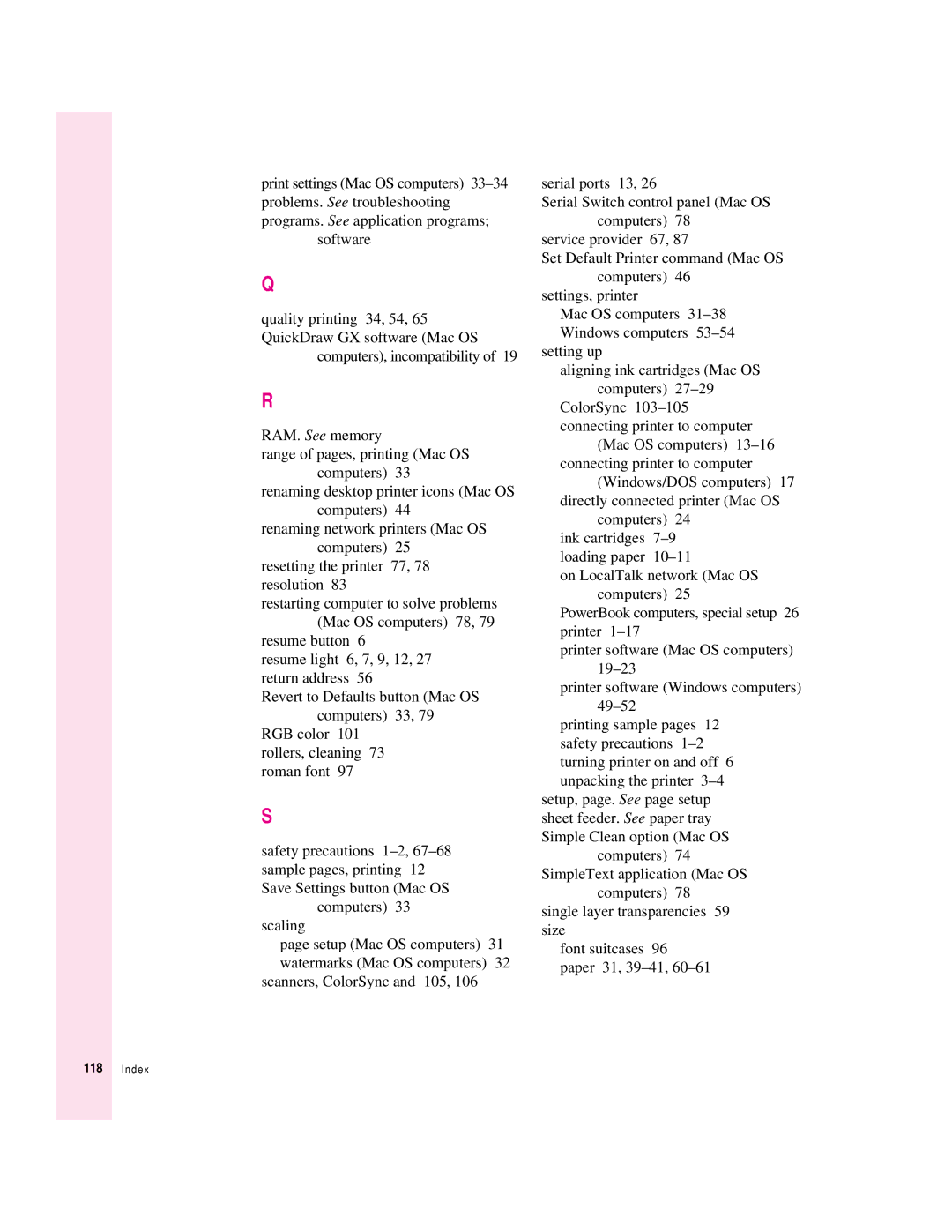 Apple 6500 manual Index 