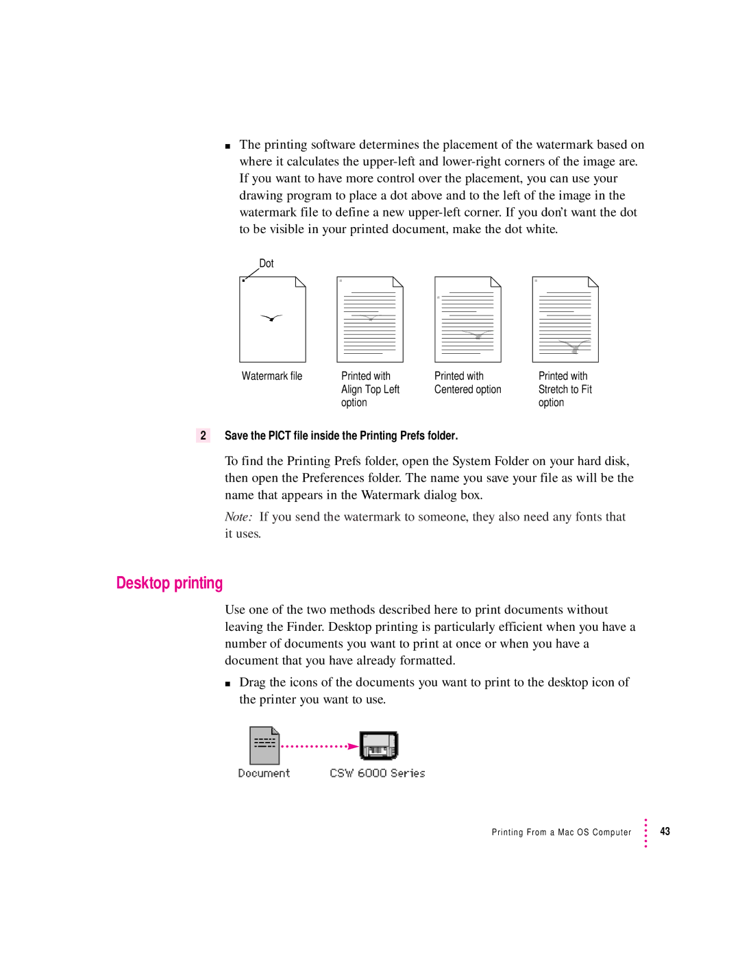 Apple 6500 manual Desktop printing 