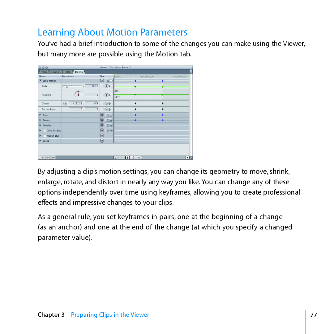 Apple 7 manual Learning About Motion Parameters 