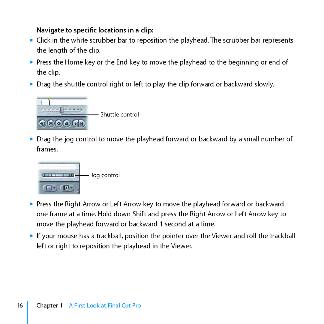 Apple 7 manual Navigate to specific locations in a clip 