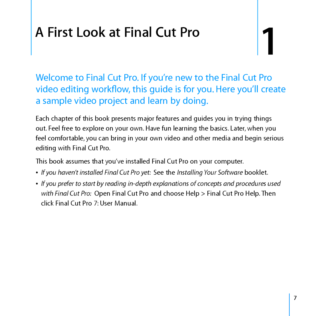 Apple 7 manual First Look at Final Cut Pro 