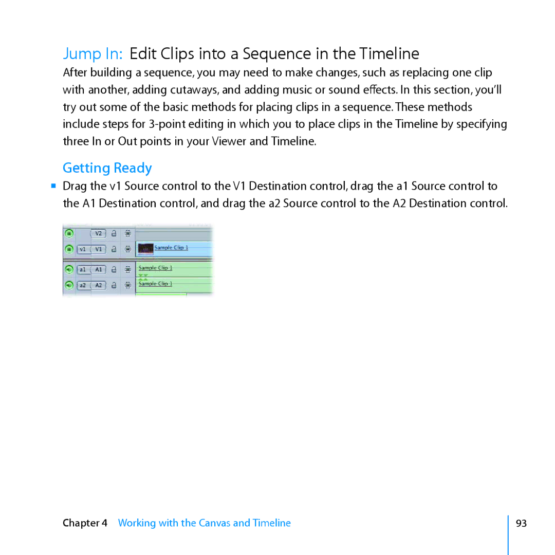 Apple 7 manual Jump In Edit Clips into a Sequence in the Timeline 