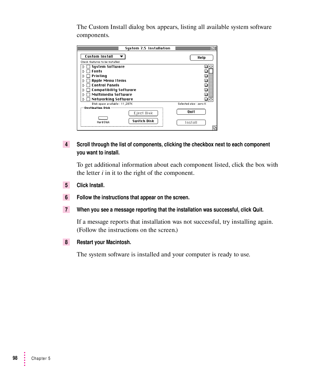 Apple 7100 manual Restart your Macintosh 