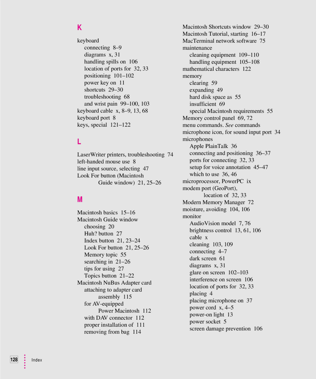 Apple 7100 manual Index 