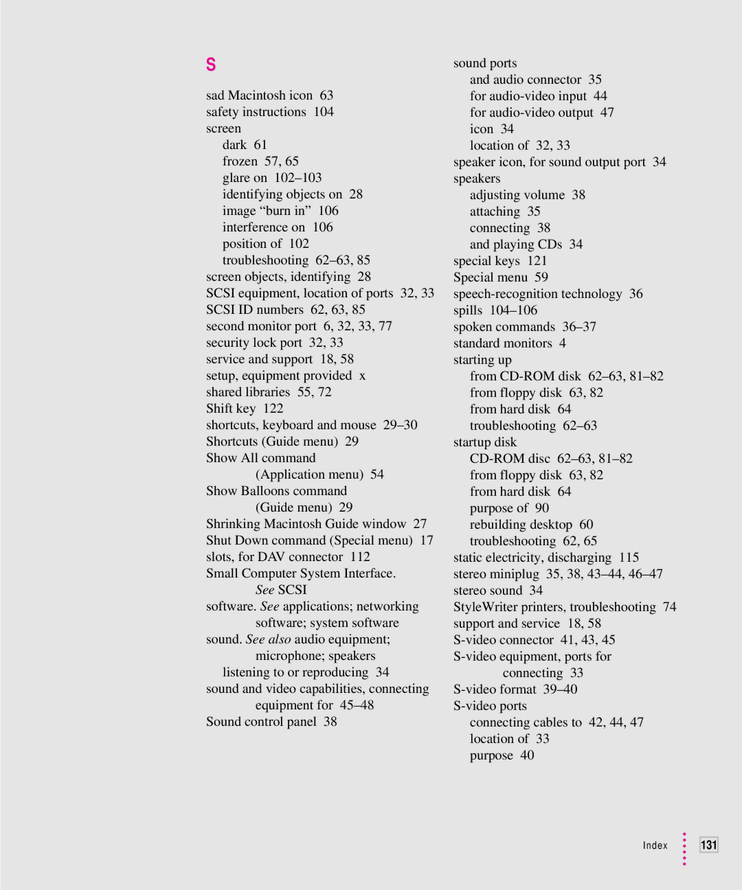 Apple 7100 manual Index 