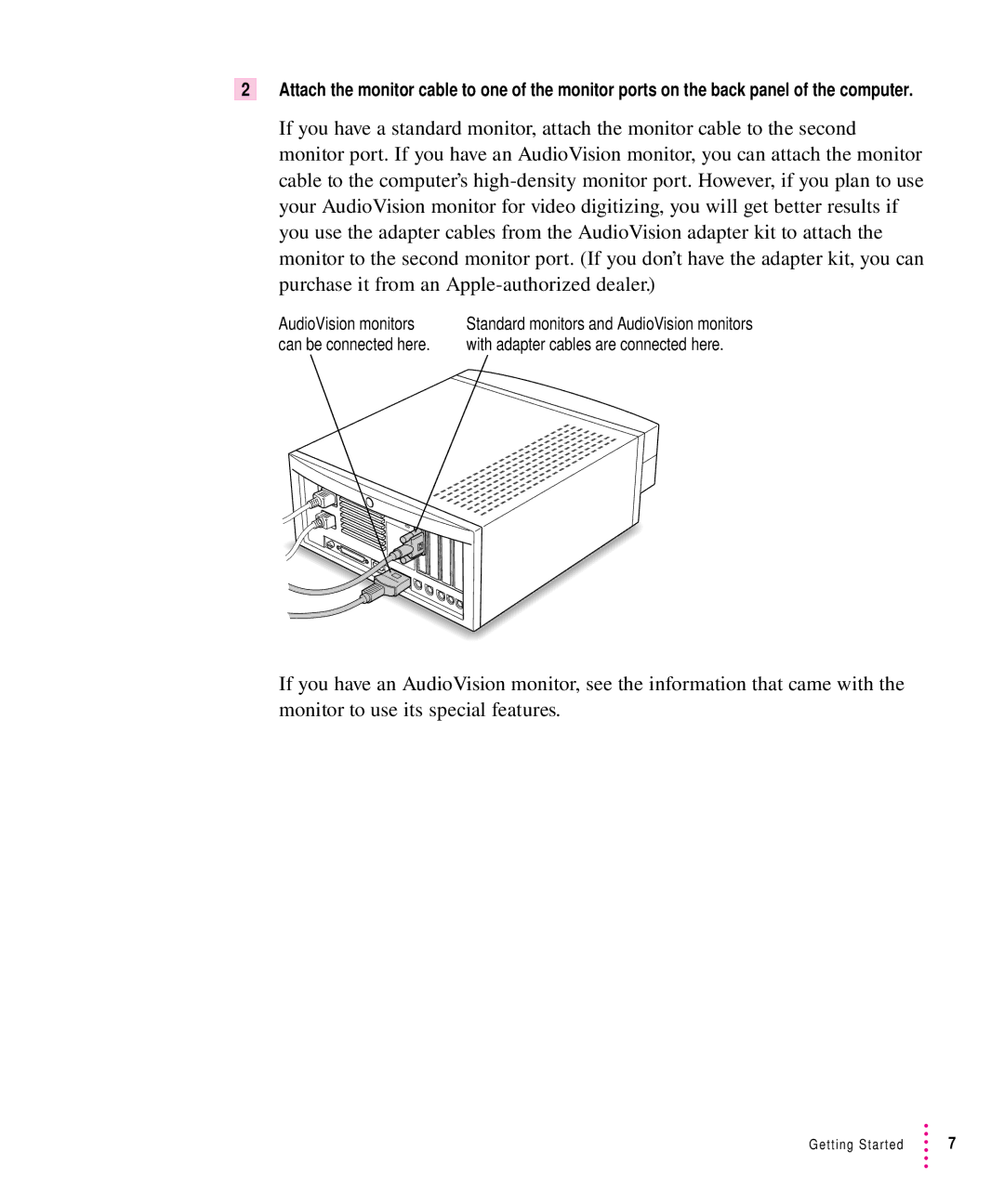 Apple 7100 manual AudioVision monitors 