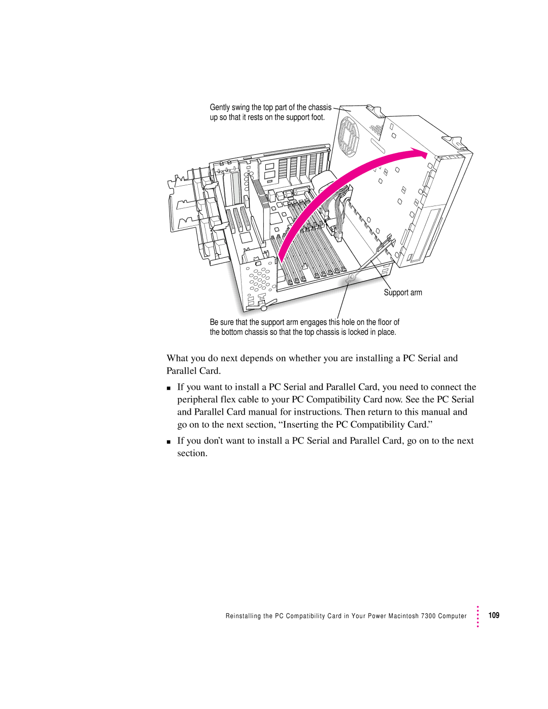 Apple 4400, 7300 manual Support arm 