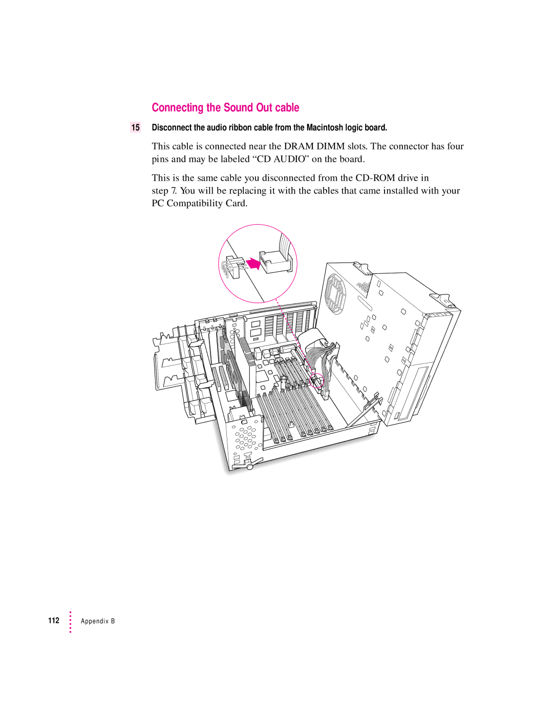 Apple 7300, 4400 manual Connecting the Sound Out cable 