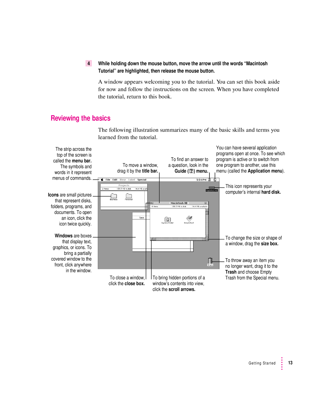 Apple 75 LC, 5200 LC manual Reviewing the basics, Guide h menu 