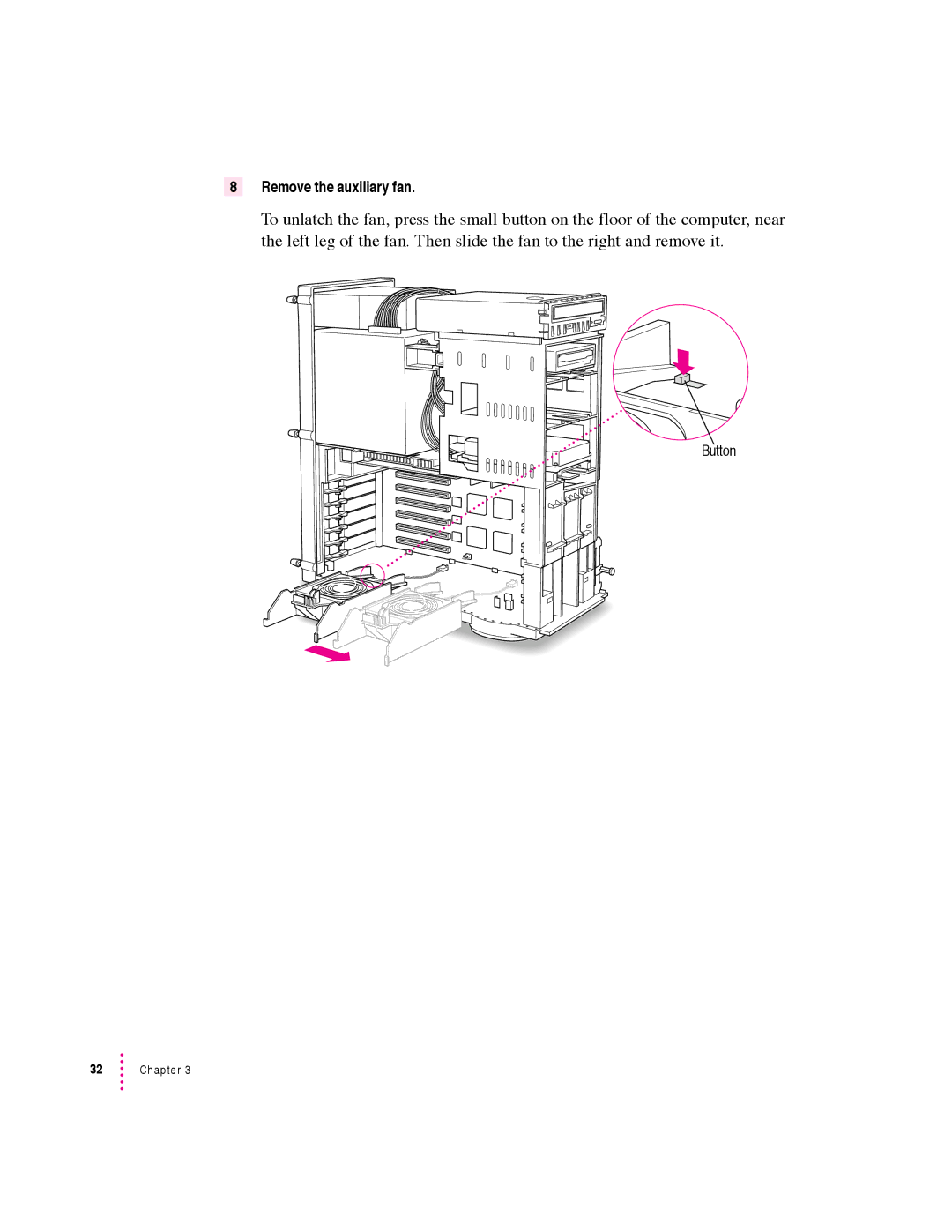 Apple 7500 Series warranty Remove the auxiliary fan 