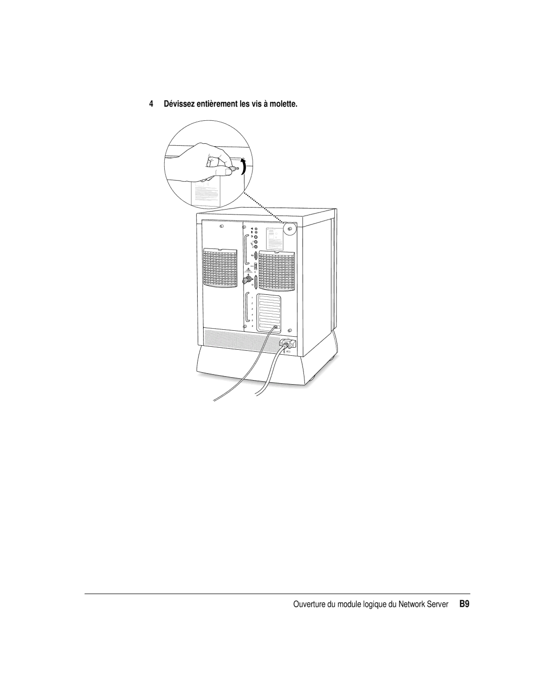 Apple 7600 Series, 7600/200 Series manual Dévissez entièrement les vis à molette 