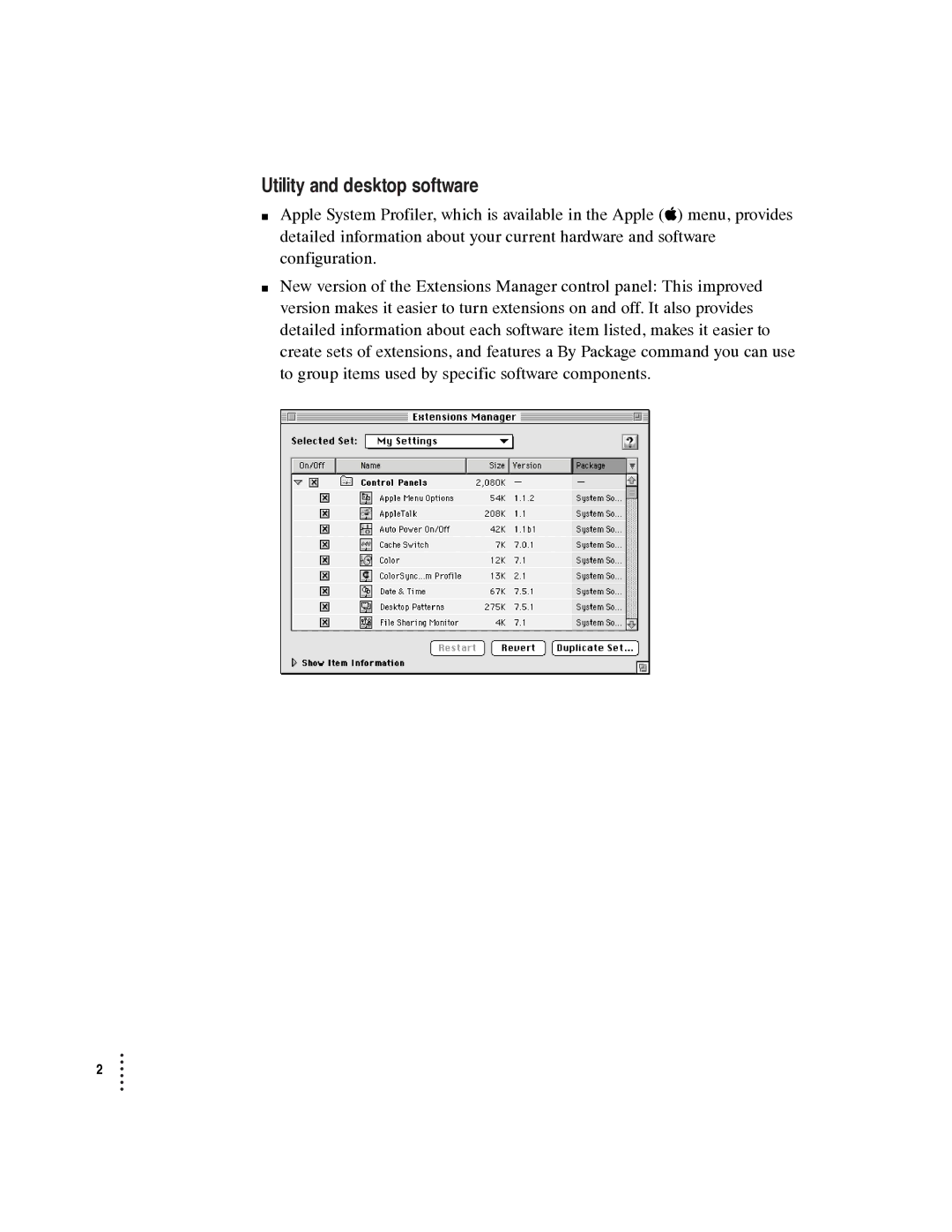 Apple 7.6.1 user manual Utility and desktop software 