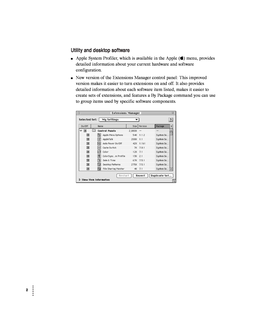 Apple 7.6.1 user manual Utility and desktop software 