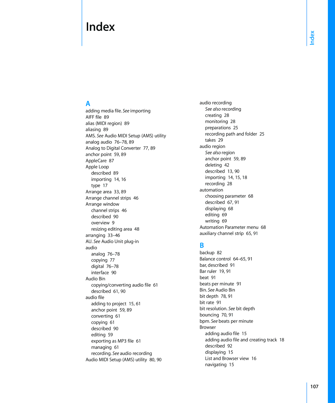 Apple 8 manual Index 