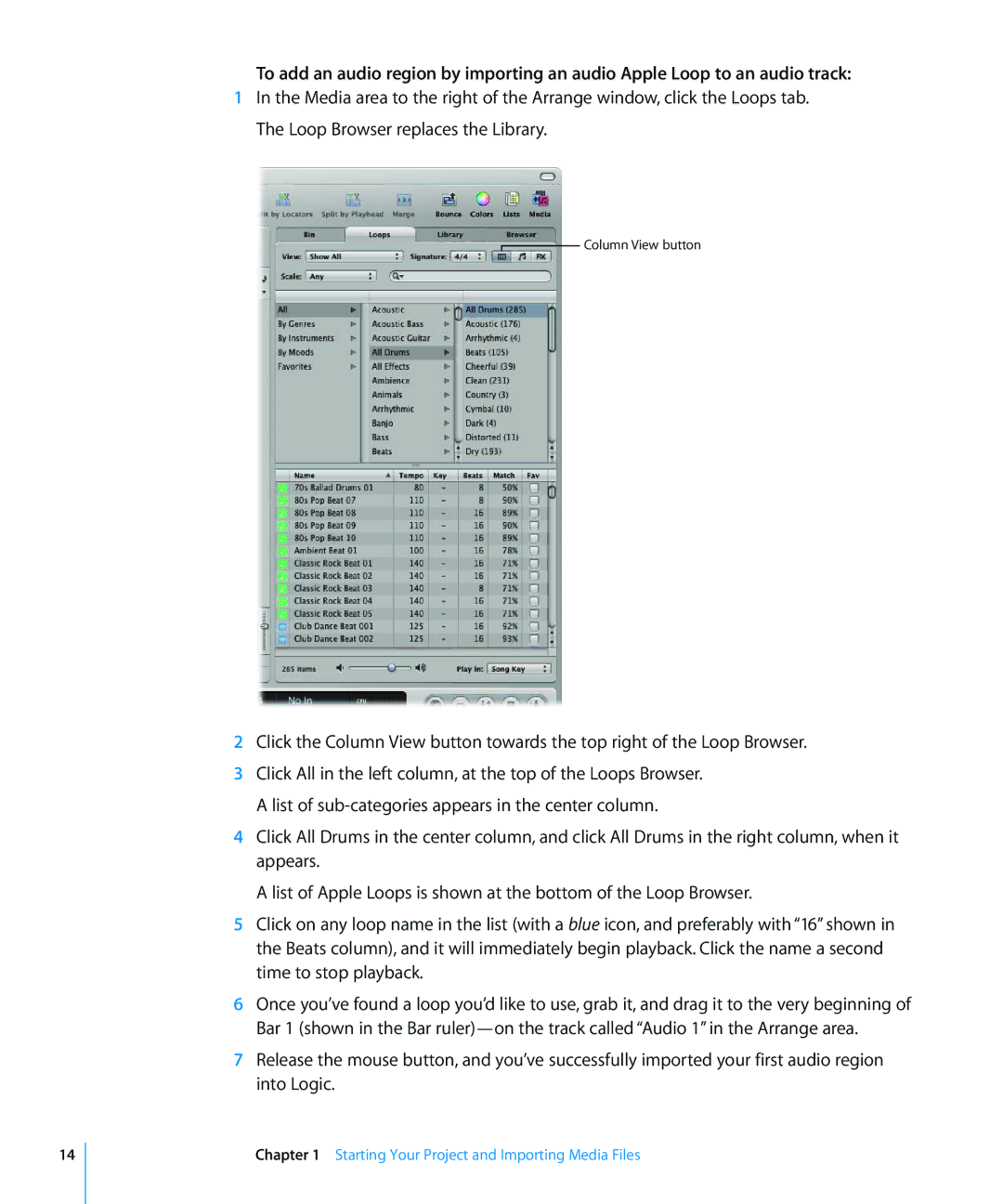 Apple 8 manual Column View button 