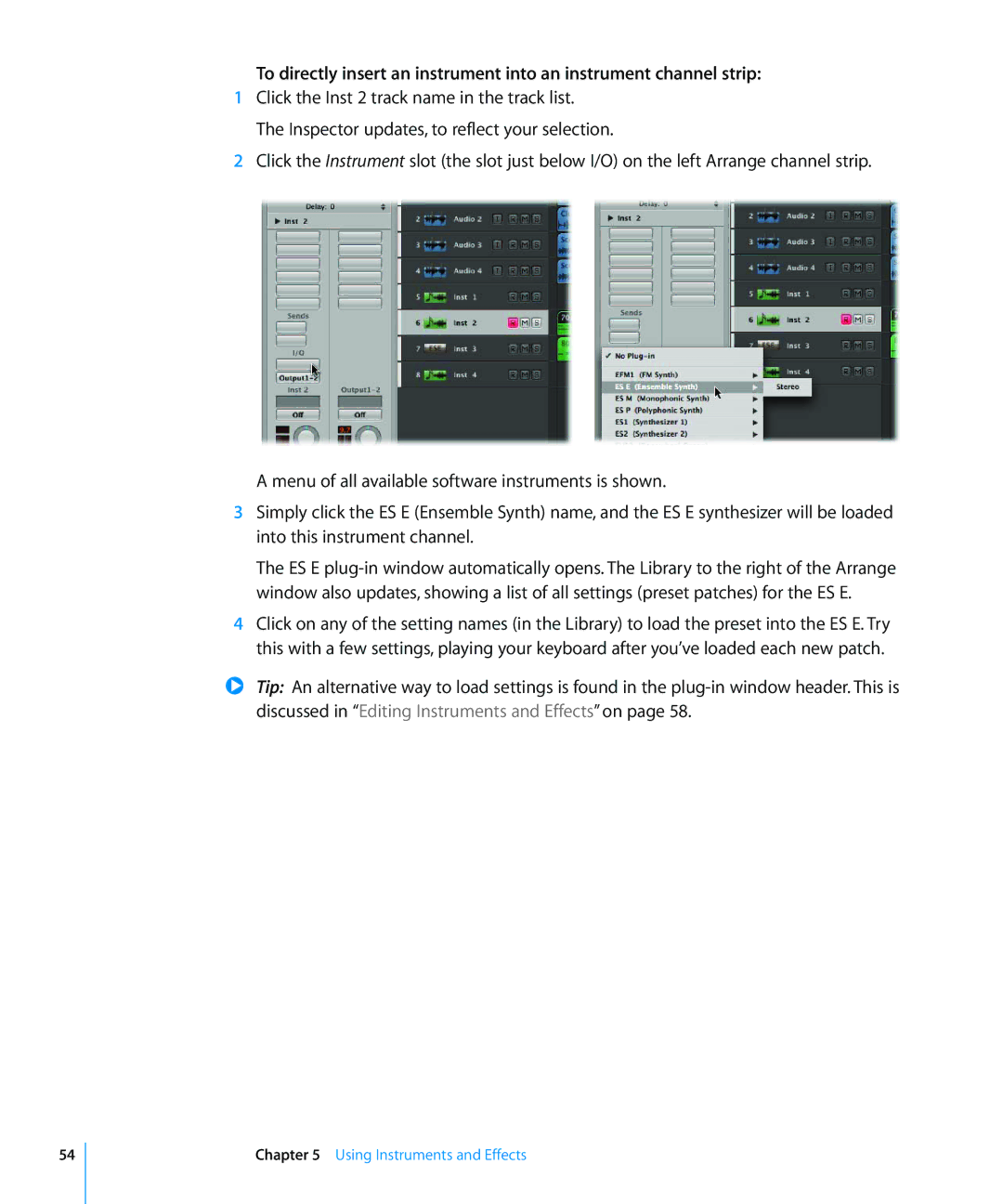 Apple 8 manual Using Instruments and Effects 