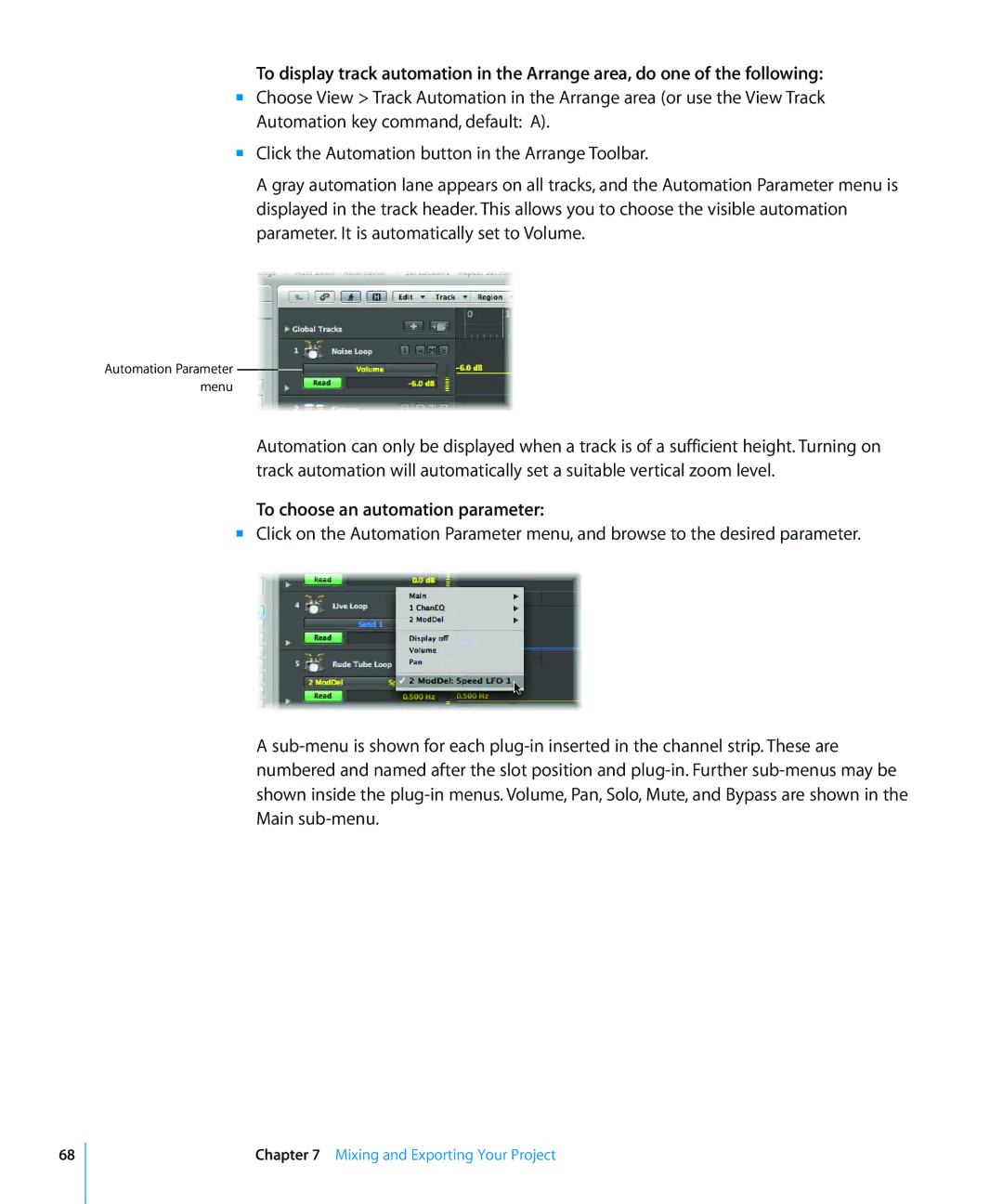 Apple 8 manual To choose an automation parameter 