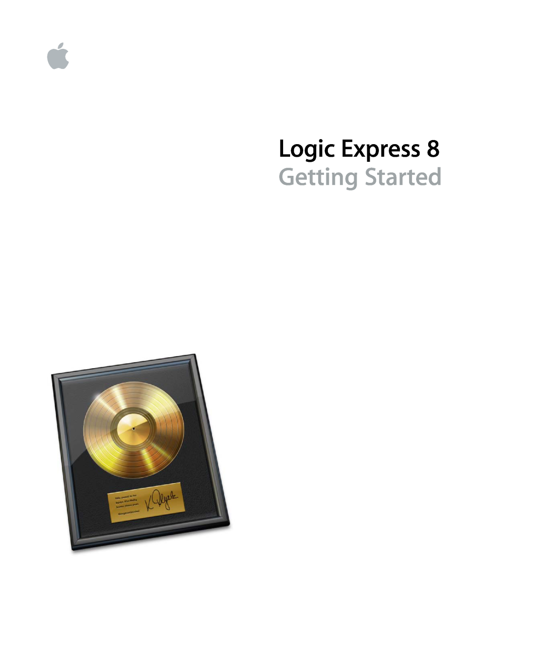 Apple 8 manual Logic Express, Getting Started 