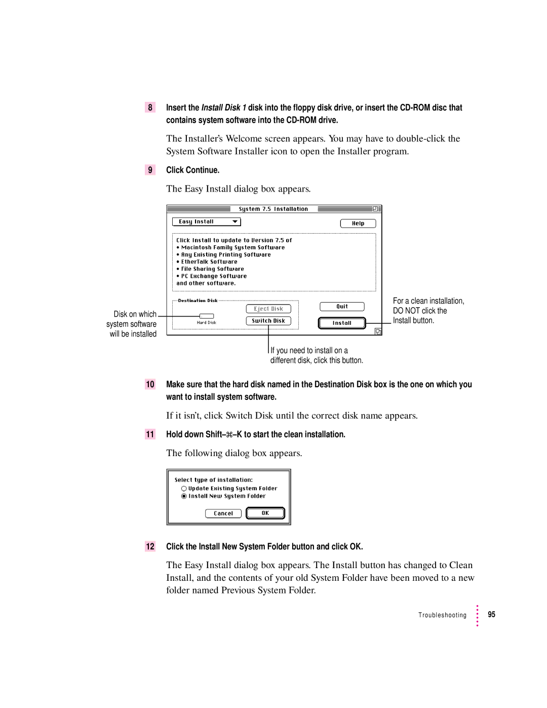 Apple 8100 Series manual Following dialog box appears 