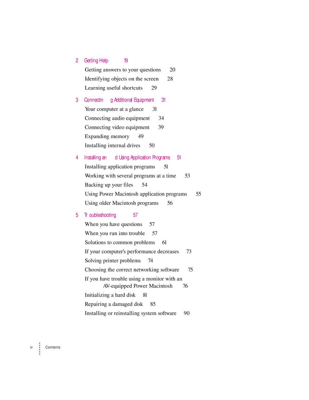 Apple 8100 Series manual Getting Help, Troubleshooting 