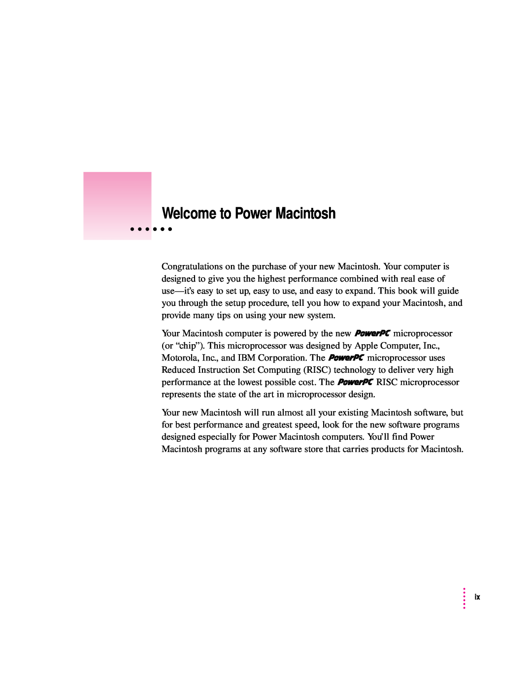 Apple 8100 Series manual Welcome to Power Macintosh 