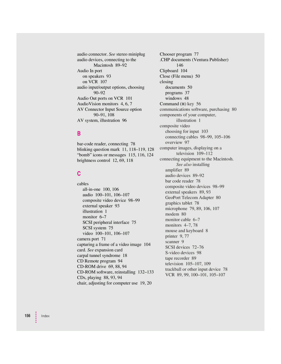 Apple 8100/80AV manual Index 