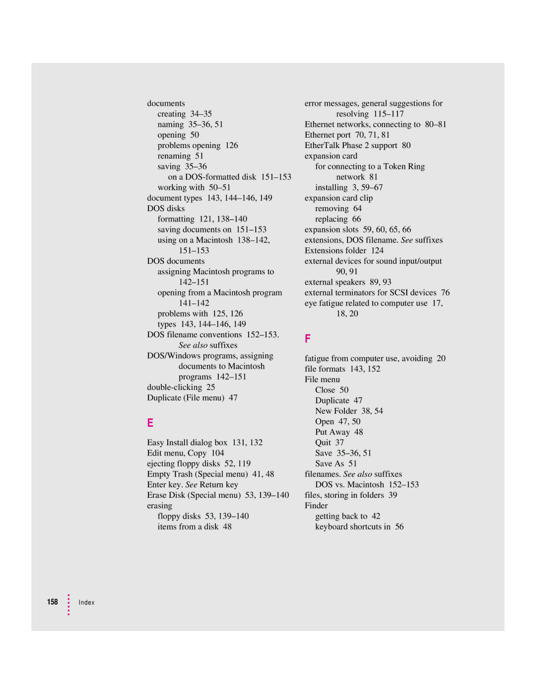 Apple 8100/80AV manual Index 