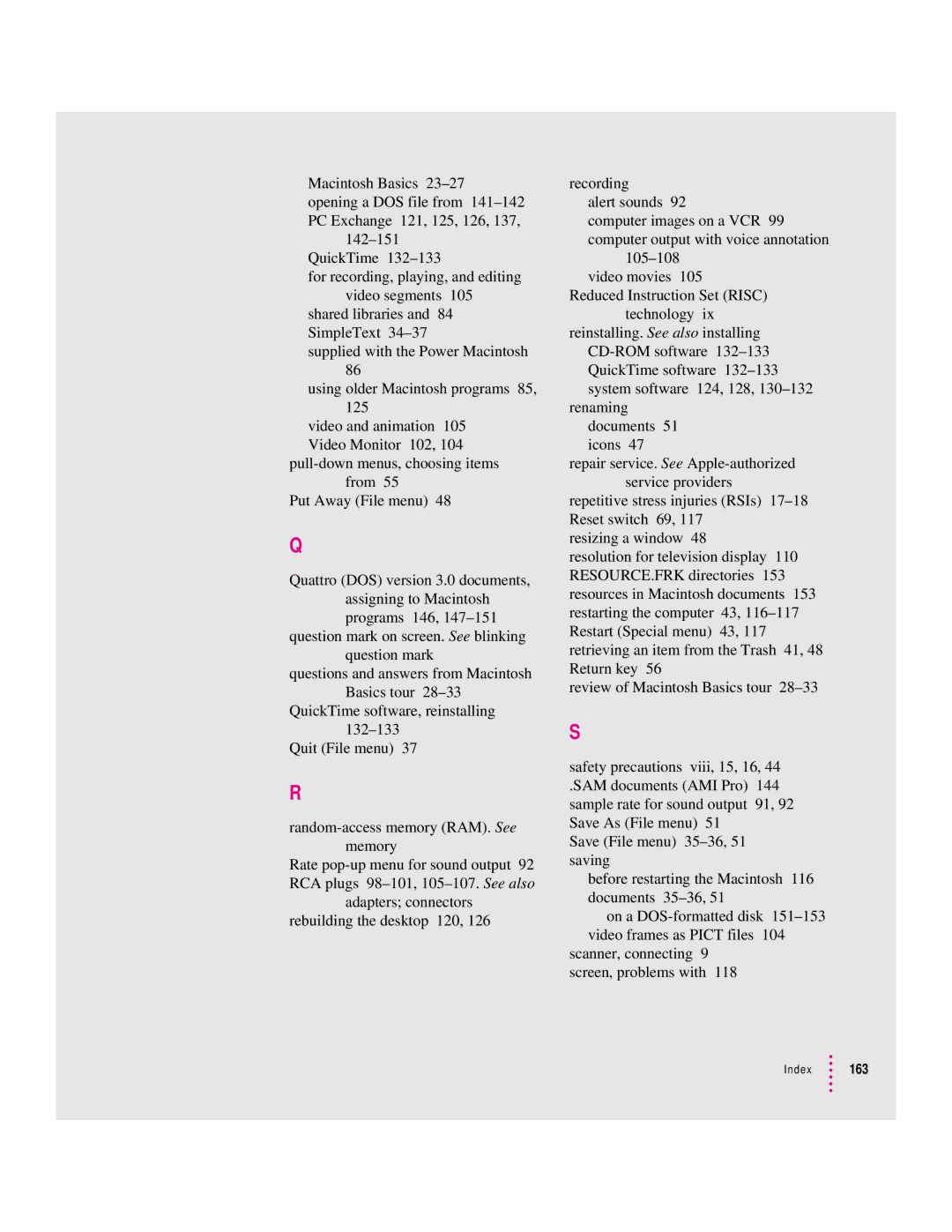 Apple 8100/80AV manual Index 