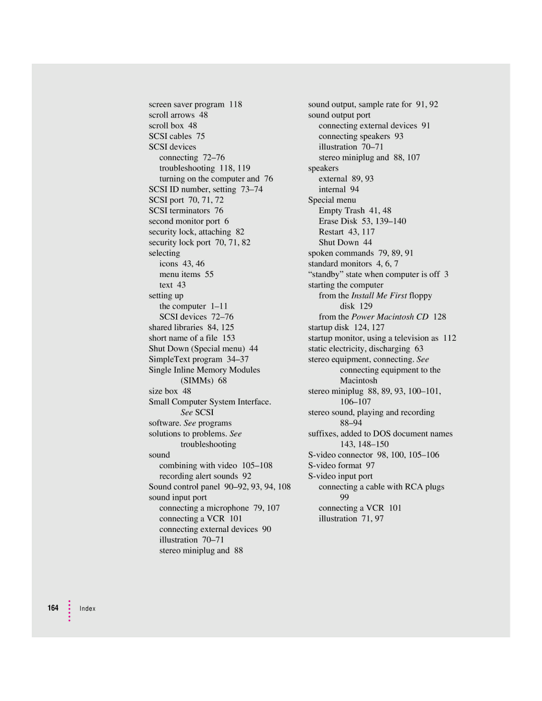 Apple 8100/80AV manual Index 