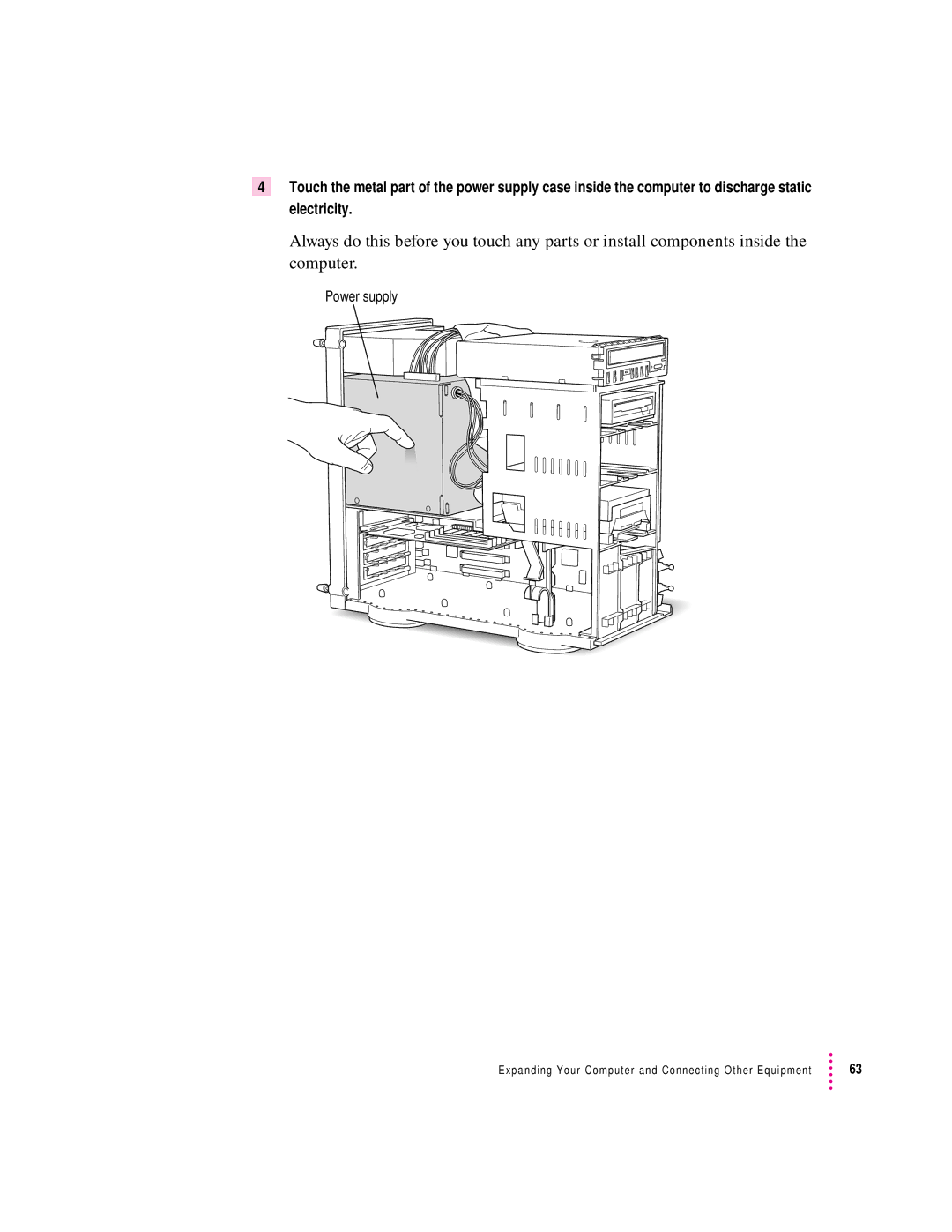 Apple 8100/80AV manual Power supply 