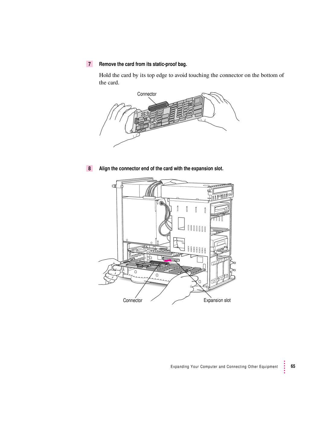 Apple 8100/80AV manual Remove the card from its static-proof bag 