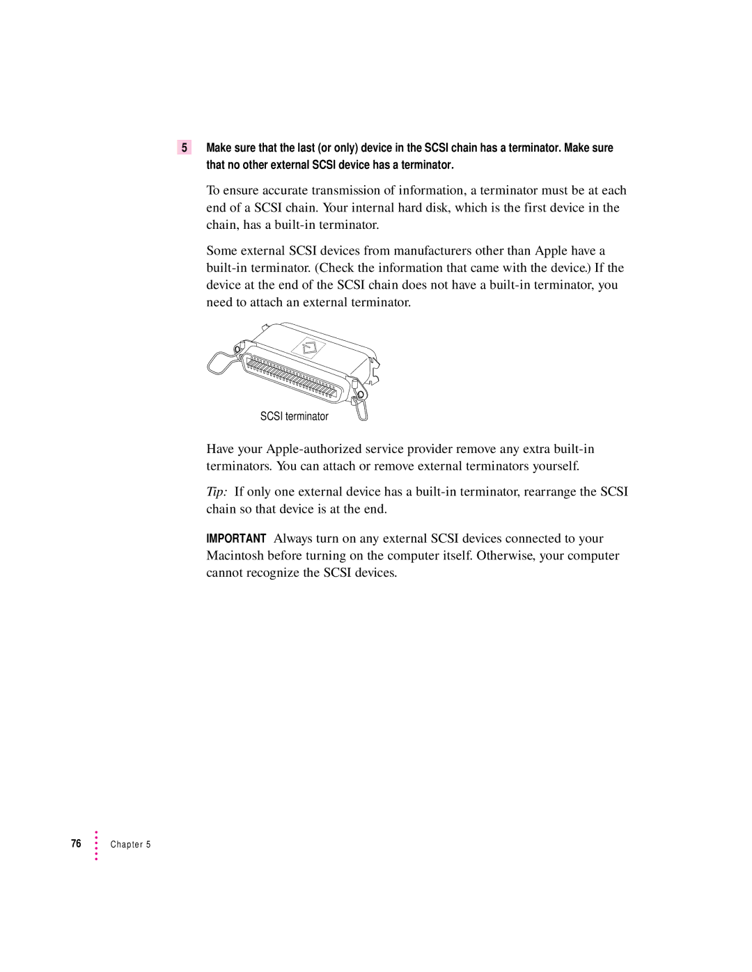 Apple 8100/80AV manual Scsi terminator 