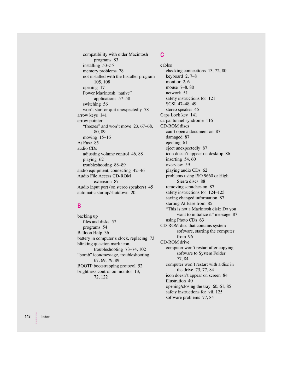 Apple 8200 appendix Index 