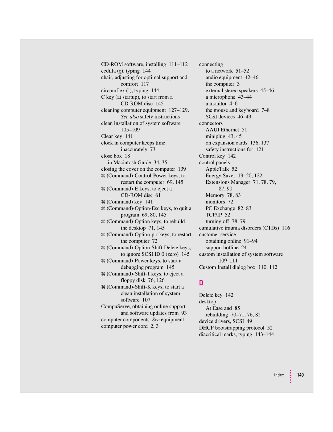 Apple 8200 appendix Index 