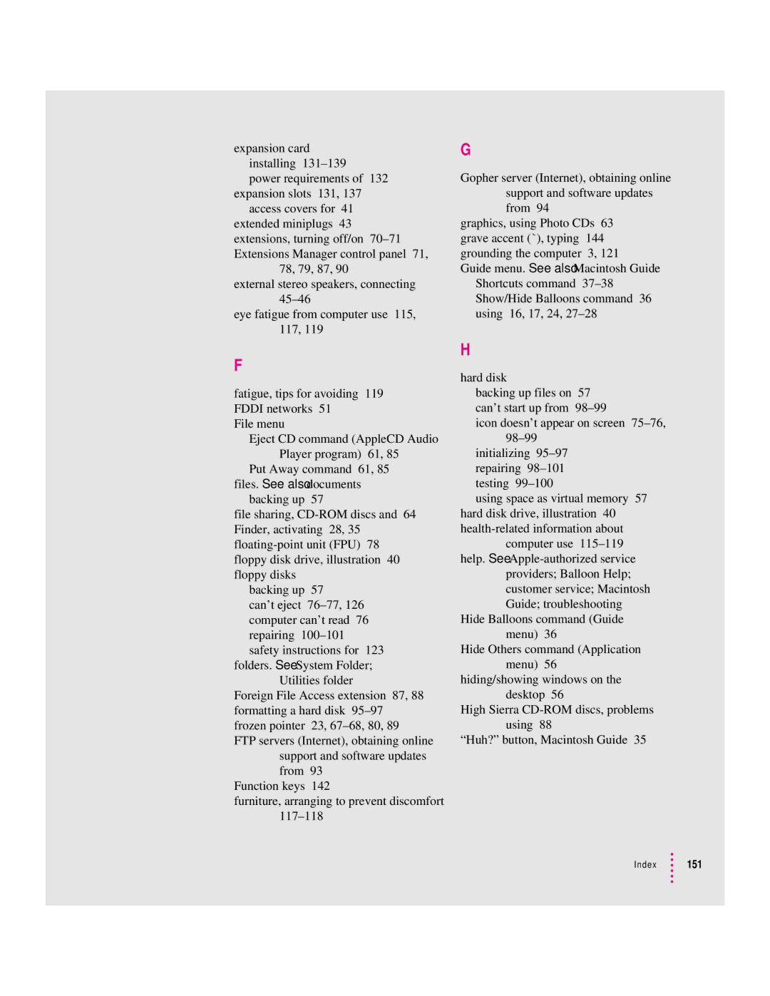 Apple 8200 appendix Index 