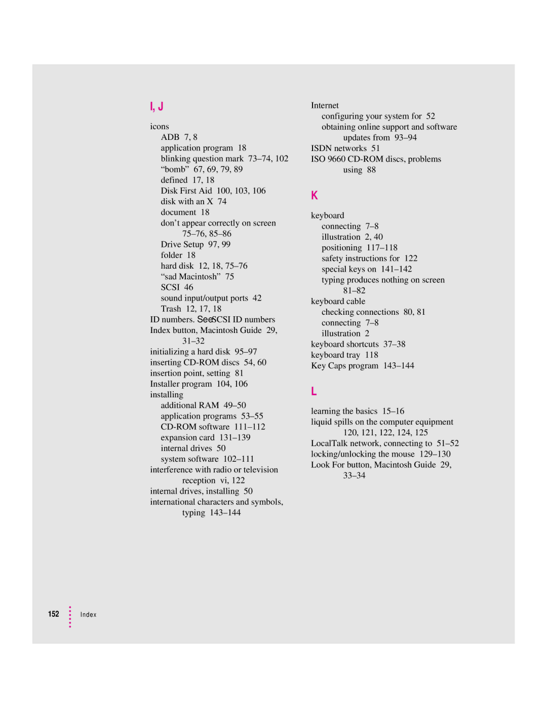 Apple 8200 appendix Index 