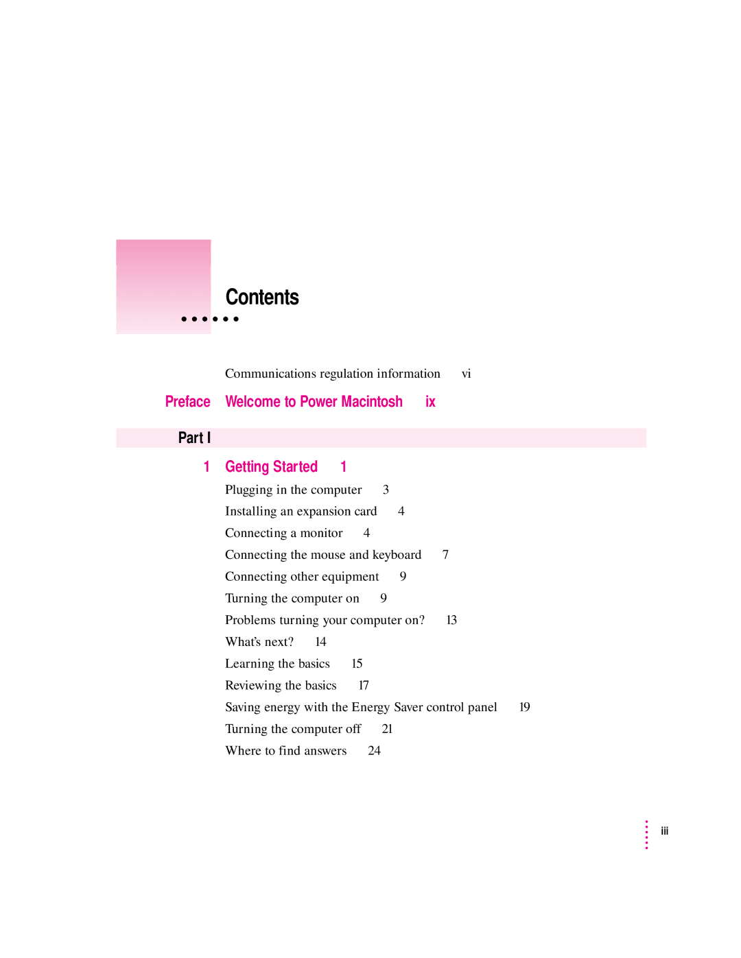 Apple 8200 appendix Contents 