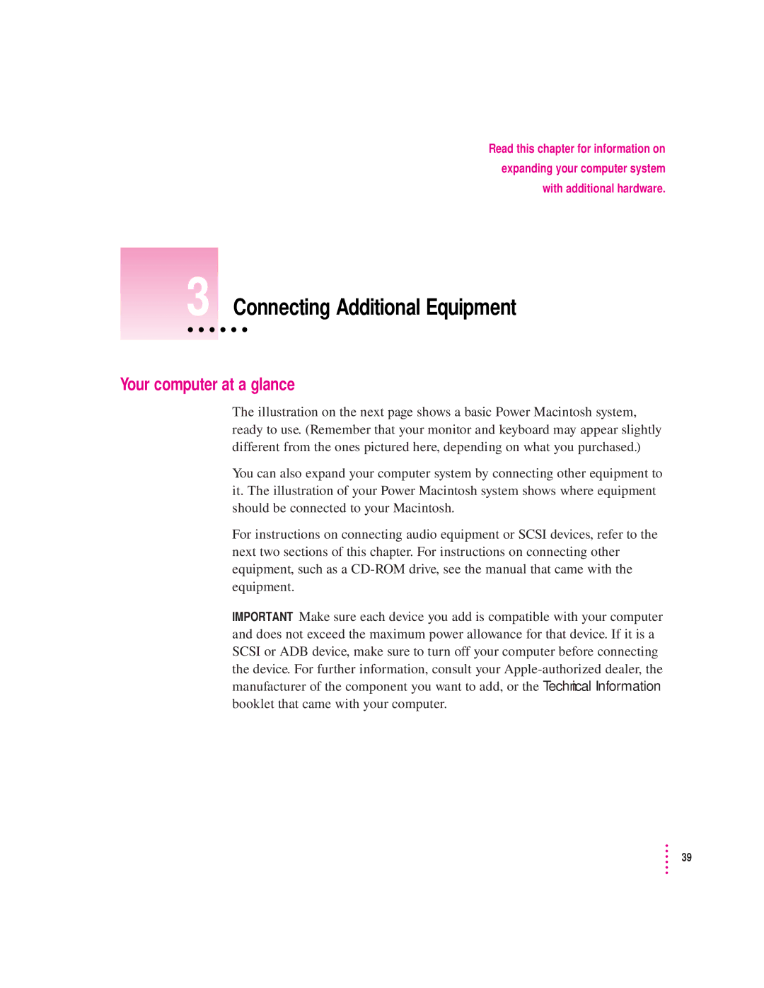 Apple 8500/150 Series, 8500 Series appendix Connecting Additional Equipment, Your computer at a glance 