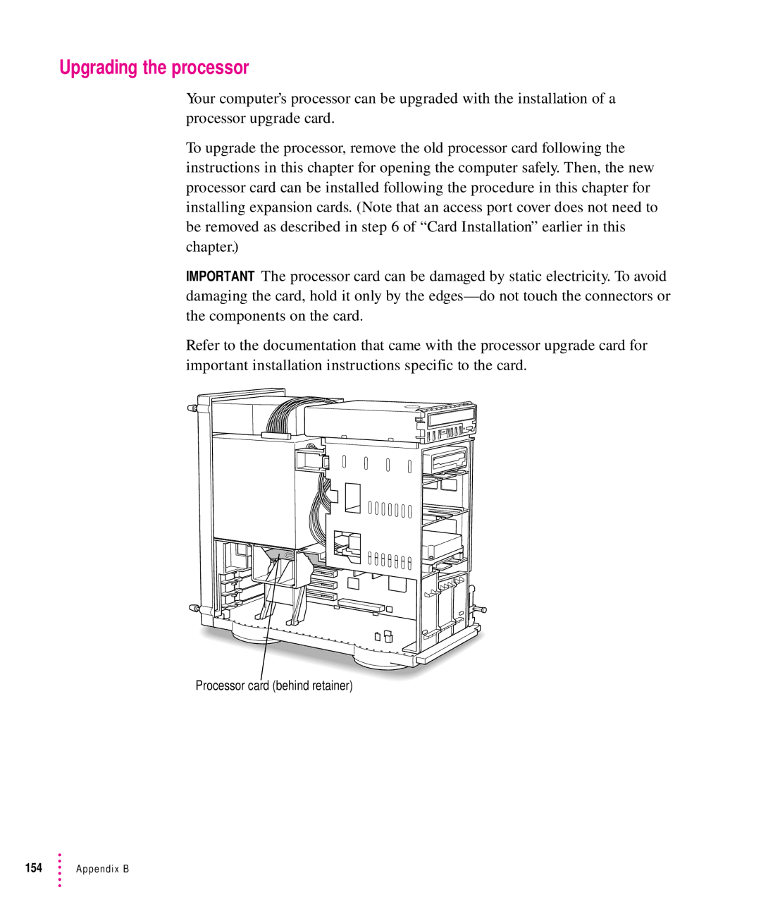 Apple 8500 manual Upgrading the processor 