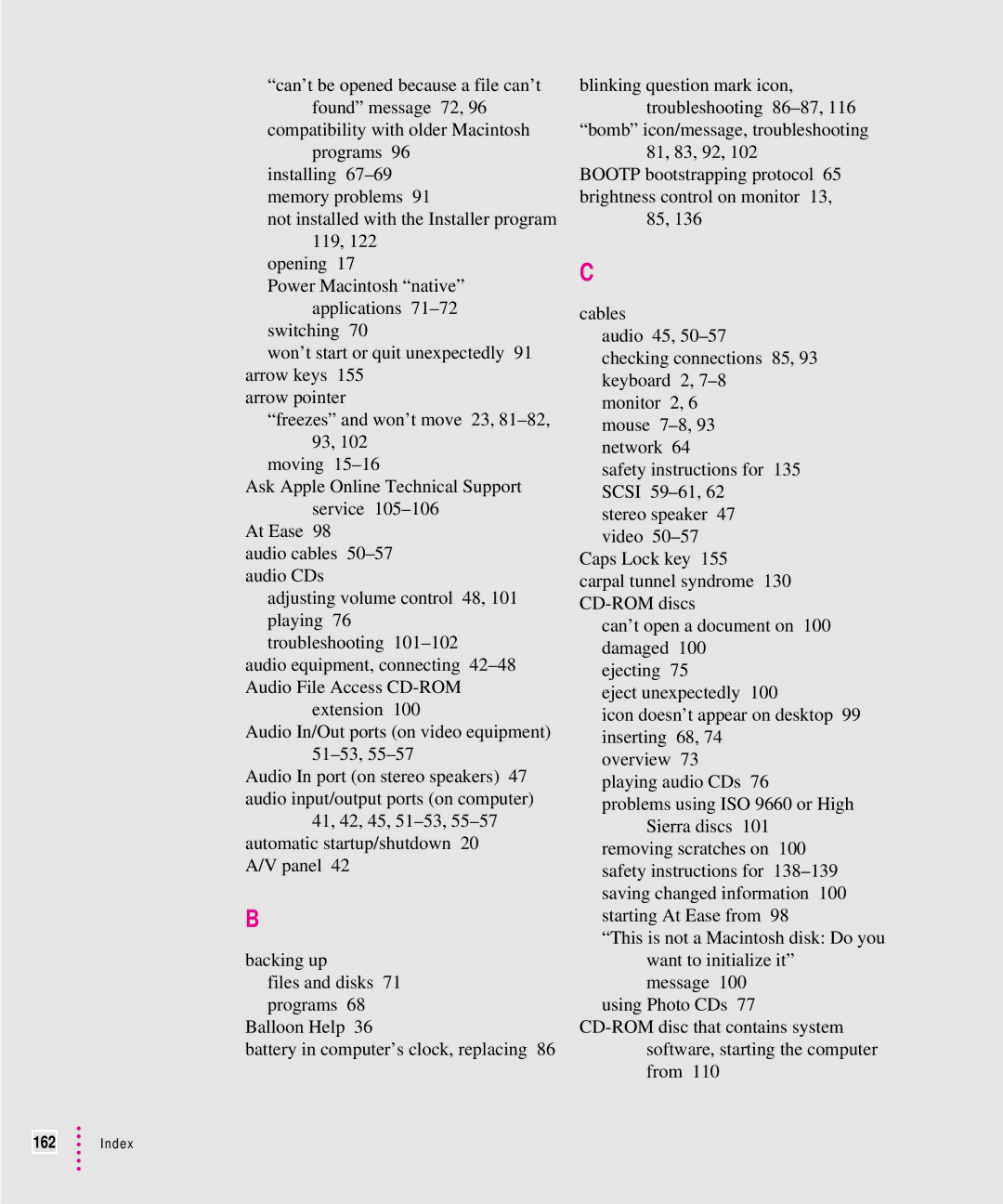 Apple 8500 manual Index 