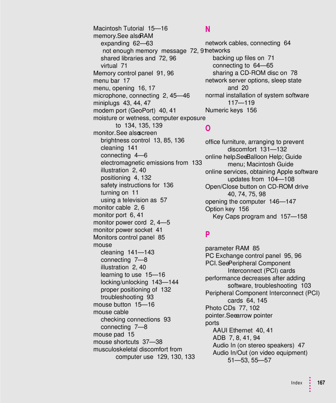 Apple 8500 manual Index 