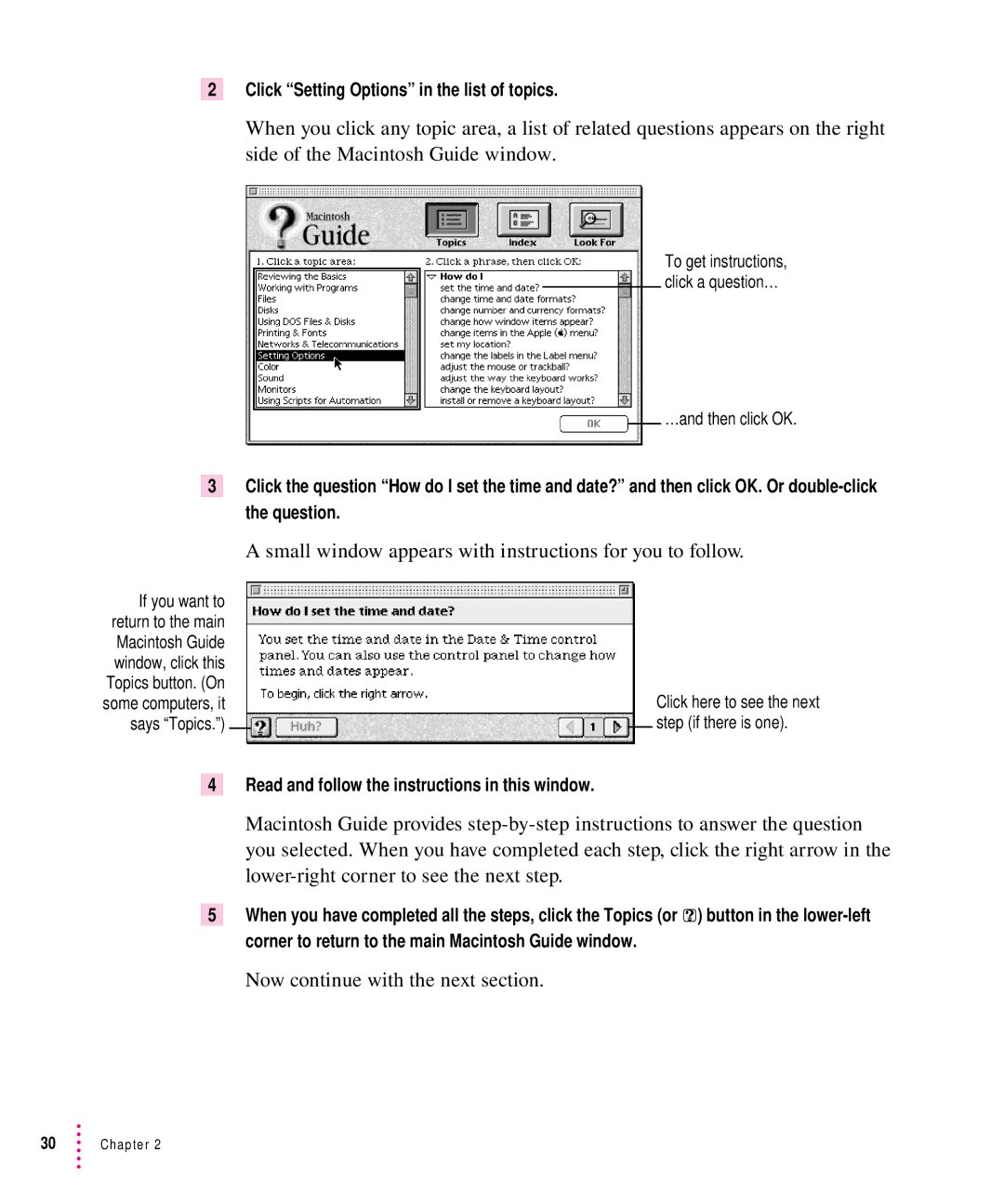 Apple 8500 manual Small window appears with instructions for you to follow, Now continue with the next section 