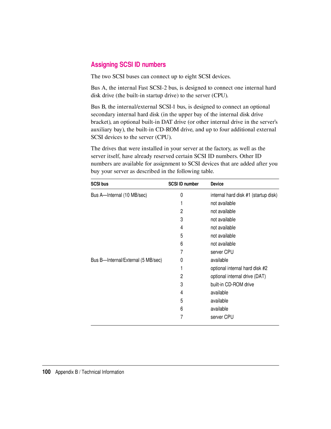 Apple 8550 technical specifications Assigning Scsi ID numbers 