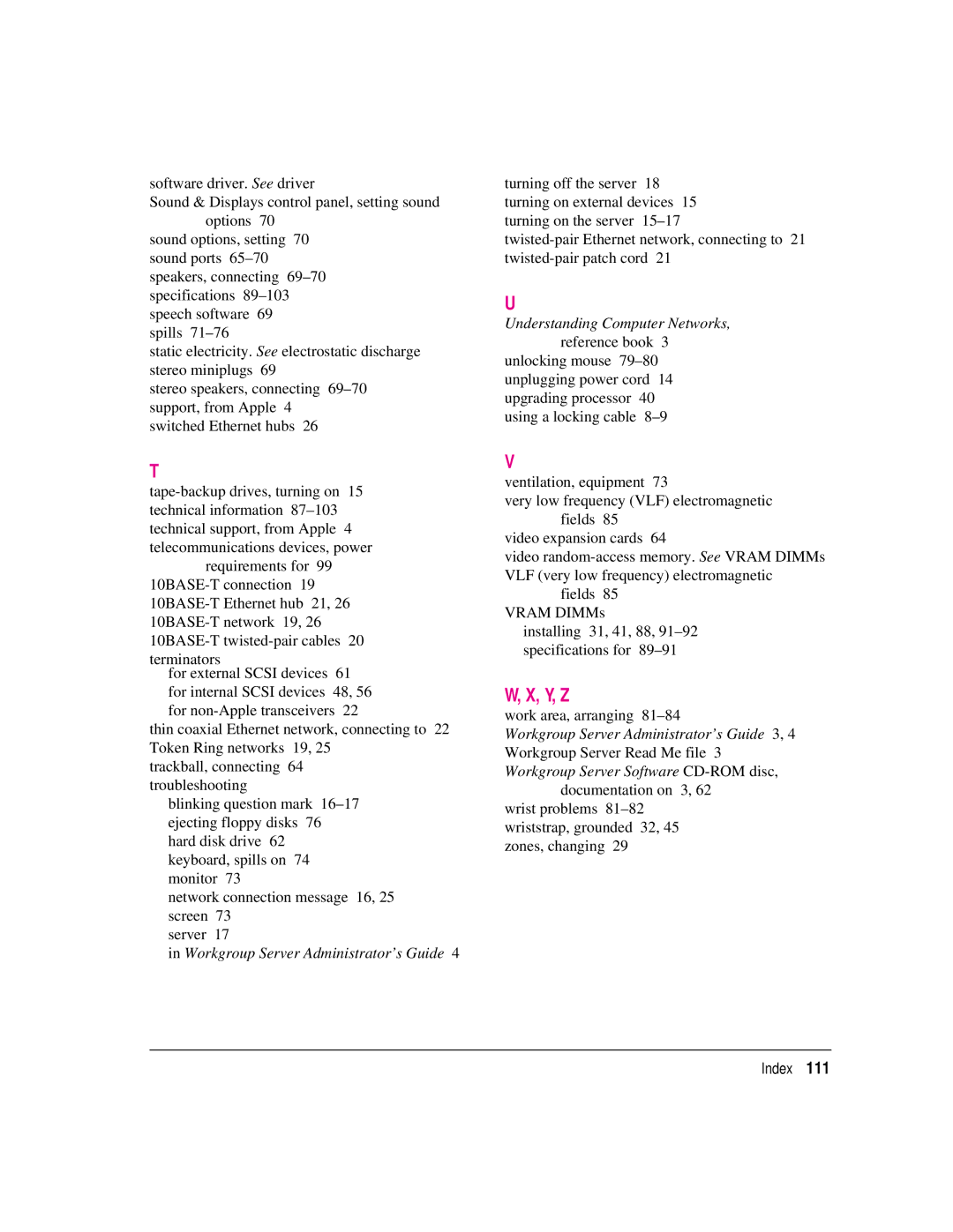 Apple 8550 technical specifications Y, Z 